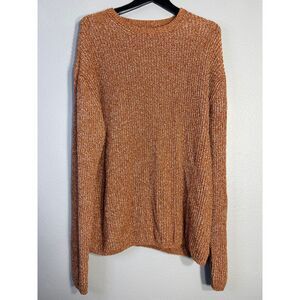 Zara Copper Knit Sweater Oversized Long Sleeve Pullover Holiday Party Size XL